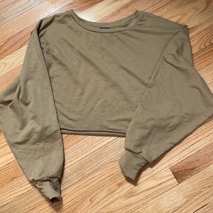 Brown/green cropped sweater